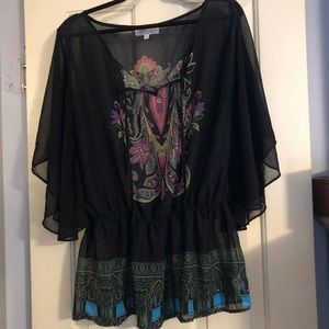 BOHO silk chiffon top